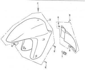 Prednji blatobran (crveni) 4F07-03-0