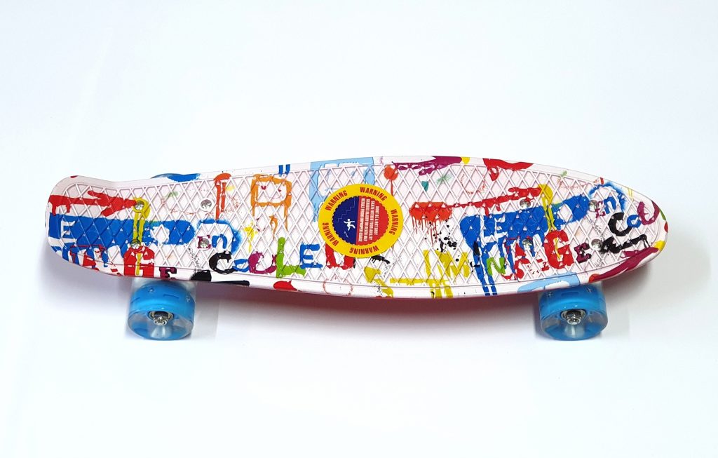 Penny Board skate M15 svijetleći kotači - šareni-bijeli-0