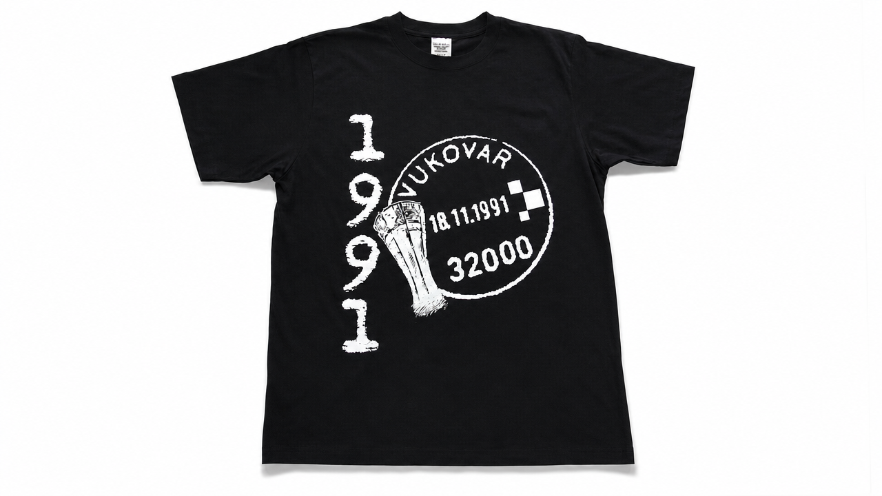 Majica sa printom Vukovara - crna (S, M, L, XL)
