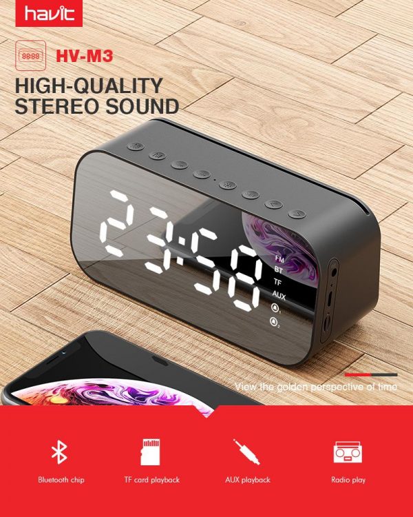 Bluetooth zvučnik a alarm sat Havit MX 701 – fotografija 3