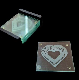 Podmetači za čaše, stakleni 90x90mm